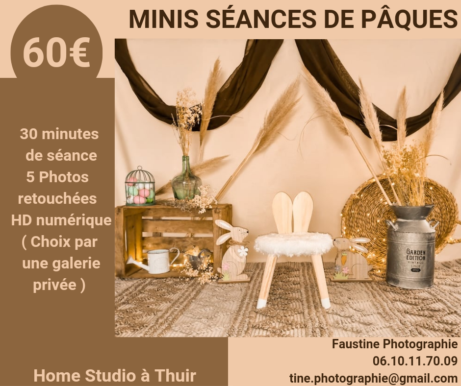 Mini-Séances Photos de Pâques lapin champêtre bohème décor
