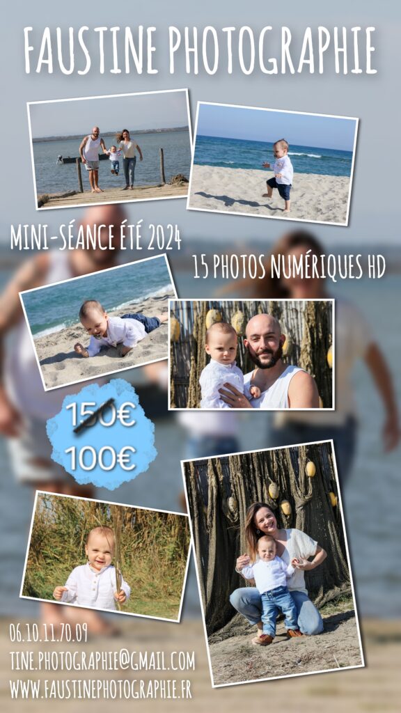 mini séance d'été 2024 promotion 100 euros famille amis plage soleil 